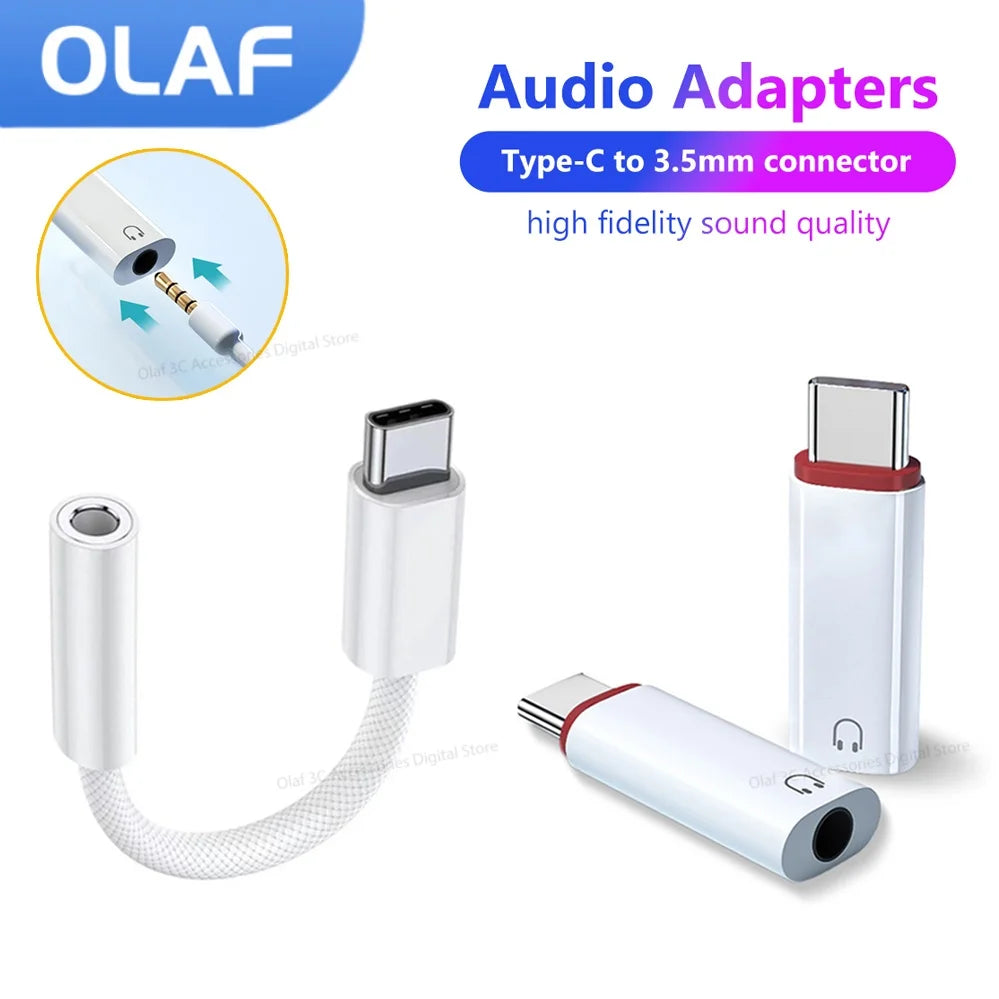 Type-C Male to 3.5mm Female Aux Audio Adapter USB C to 3.5mm Jack Wired Headphones Converter For iPhone15 Samsung Galaxy S23 S22