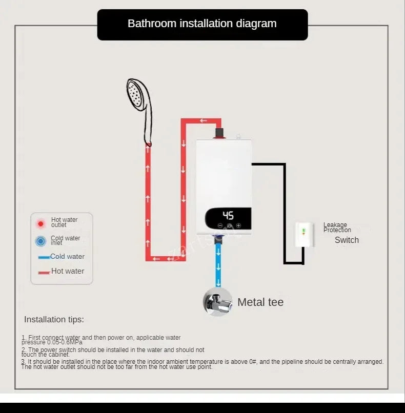 Mini Electric WaterHeater Quick Heating Constant Temperature Shower Set Portable Easy To Install Instant Water Heater Showerhead