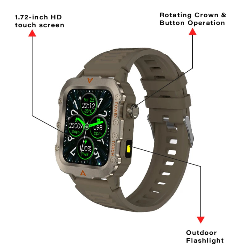 Bluetooth Call Smart Watch Electronics Smartwatch Digital Fitness Clock Flashlight Sports Watches for Man Woman iOS Android 2025