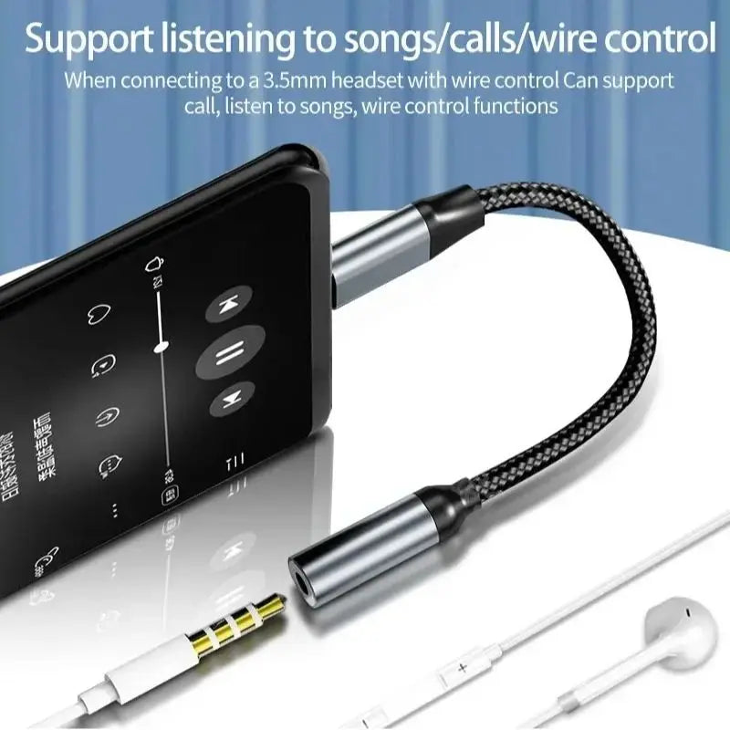 USB Type C To 3.5mm Audio Jack Adapter For Wired Headphone Connecting Cellphone Type C To Earphones Cable Adapters Plug and Play