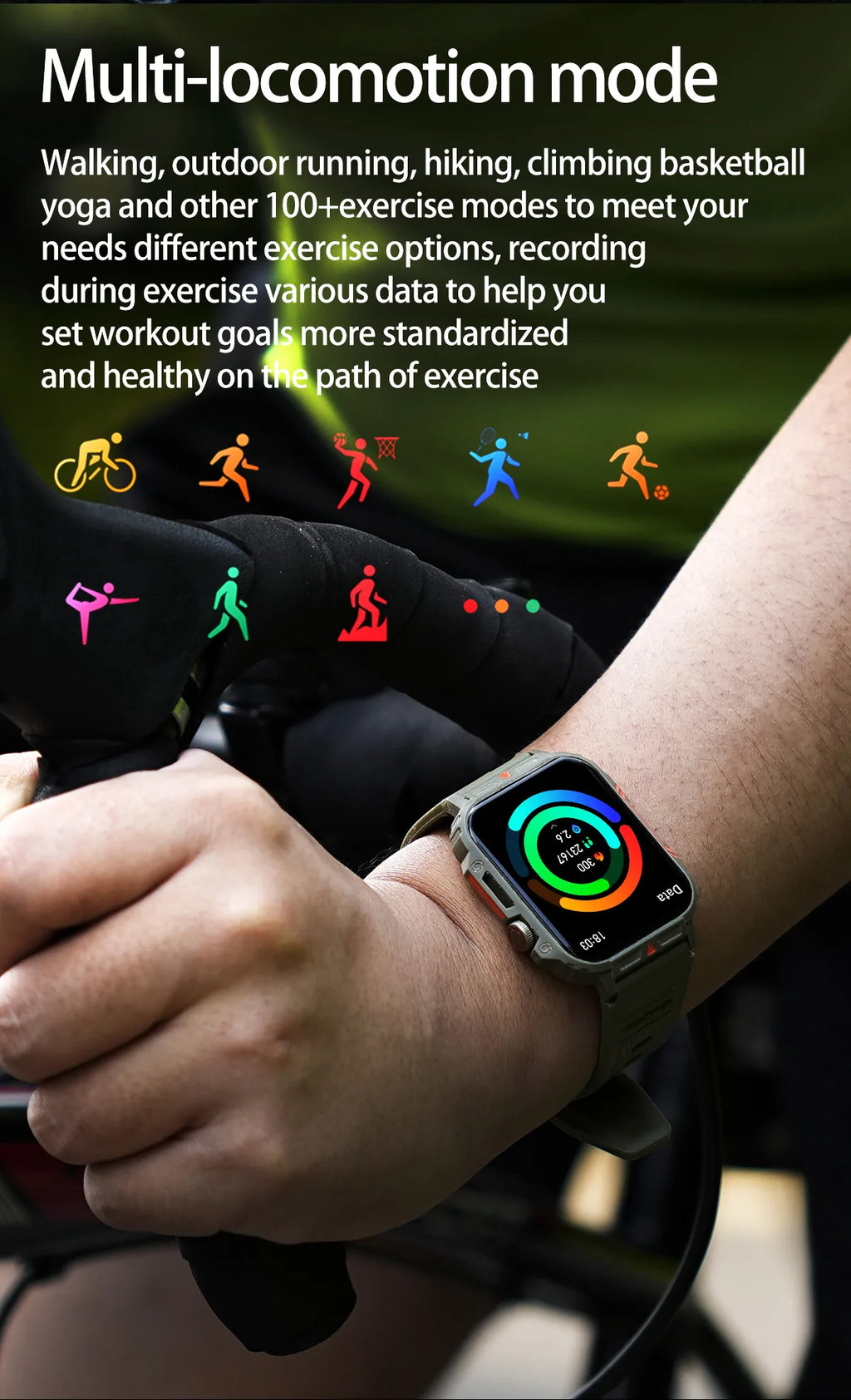 Military Men Smart Watch Health Monitor Wireless Call Smartwatch Fitness IP68 Waterproof Sports Watches for Women Android 2026