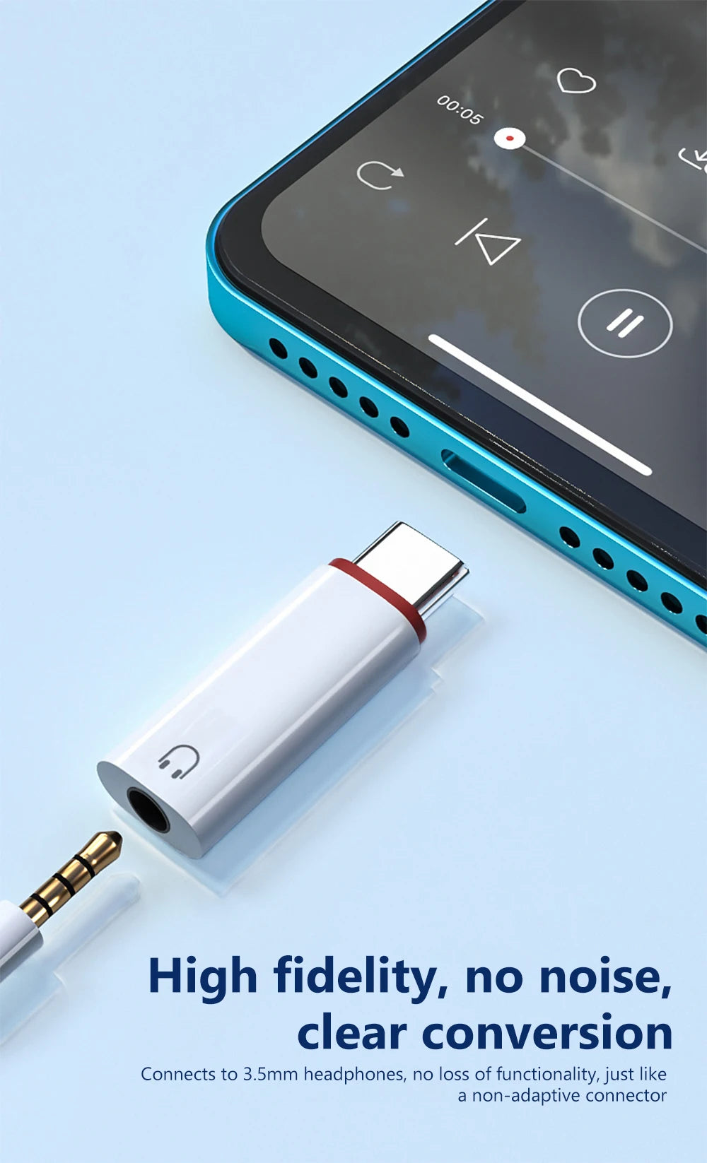 Type-C Male to 3.5mm Female Aux Audio Adapter USB C to 3.5mm Jack Wired Headphones Converter For iPhone15 Samsung Galaxy S23 S22