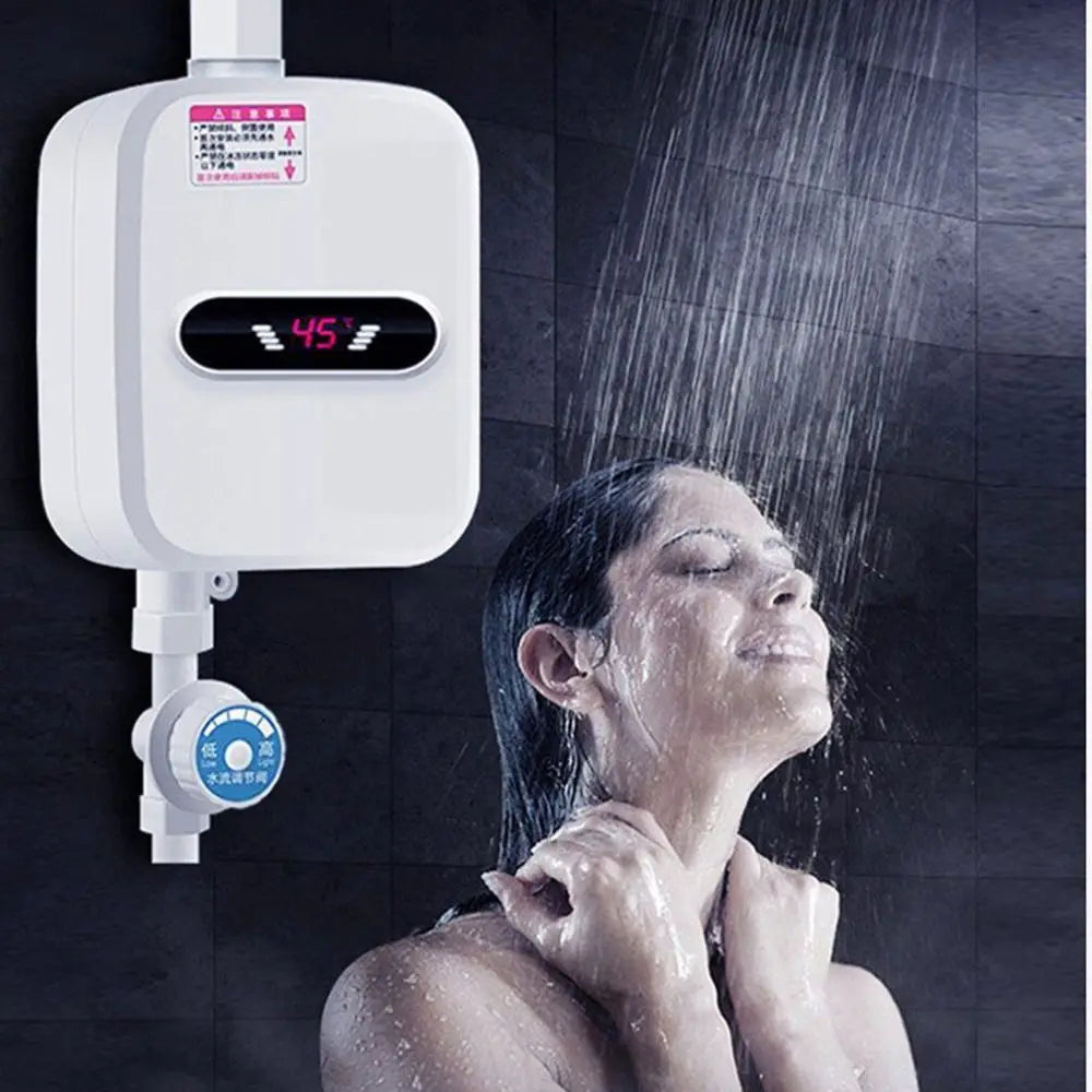 LCD Temperature Display Instant Electric Water Heater Waterproof 3500 W Power Electric Shower Heater Quick Heating Fast Heating