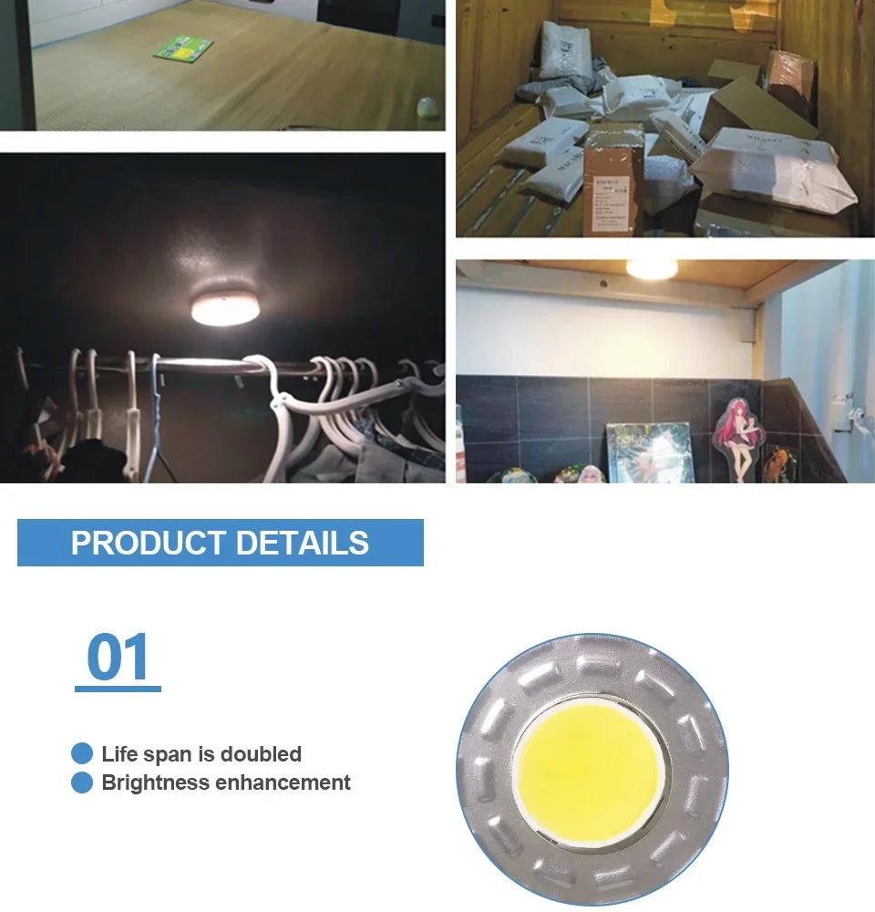 LED Touch Switch Night Light Wireless Wall Lamps for Bedroom Kitchen Wardrobe Closets Cabinet Battery Powered Portable Lights