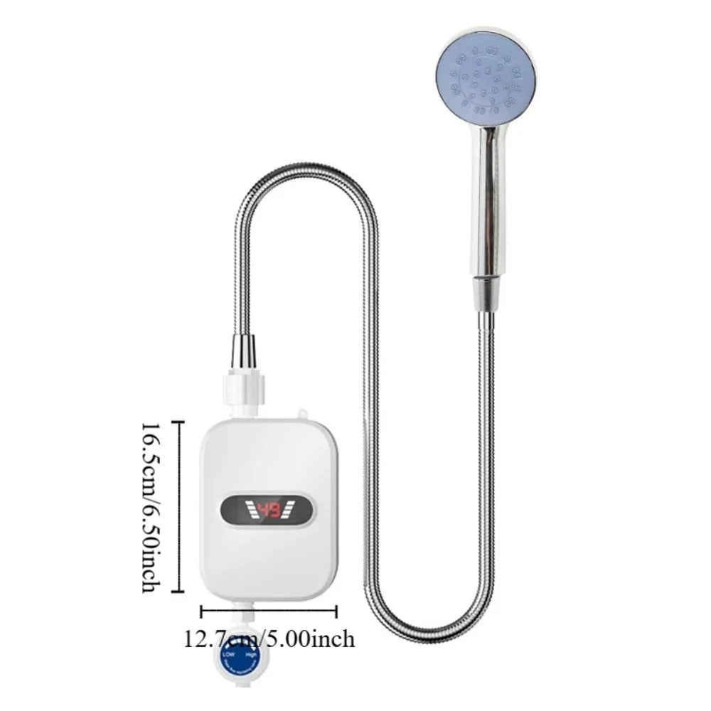 LCD Temperature Display Instant Electric Water Heater Waterproof 3500 W Power Electric Shower Heater Quick Heating Fast Heating