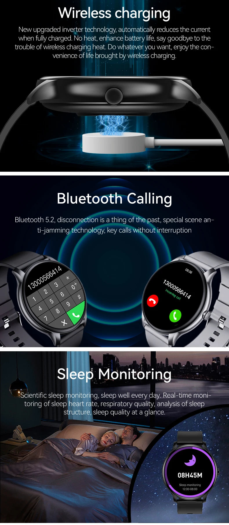 Electronics Wrist Men Smartwatch BT Call Fitness Tracker Clock Heart Rate Monitor Sport Smart Watches for Women IOS Andoird 2026