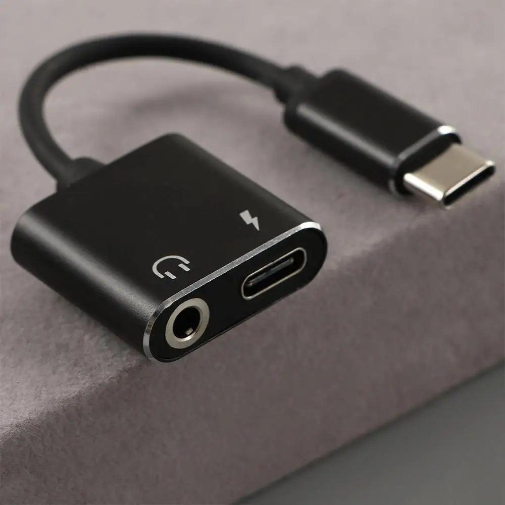 2 in 1 Charging USB C Type-C Audio Splitter Type C To 3.5 mm Earphone Adapter Adapter