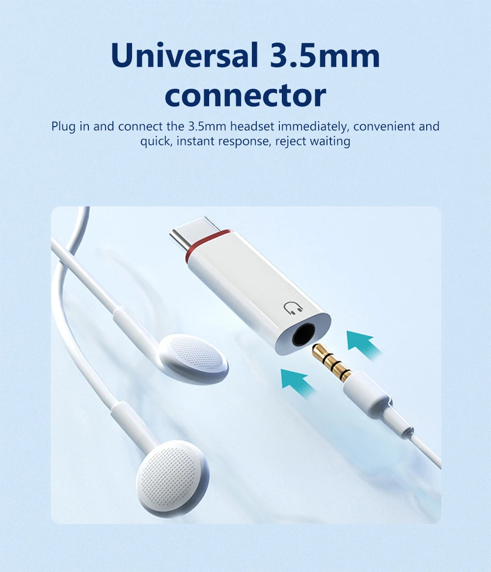 Type-C Male to 3.5mm Female Aux Audio Adapter USB C to 3.5mm Jack Wired Headphones Converter For iPhone15 Samsung Galaxy S23 S22